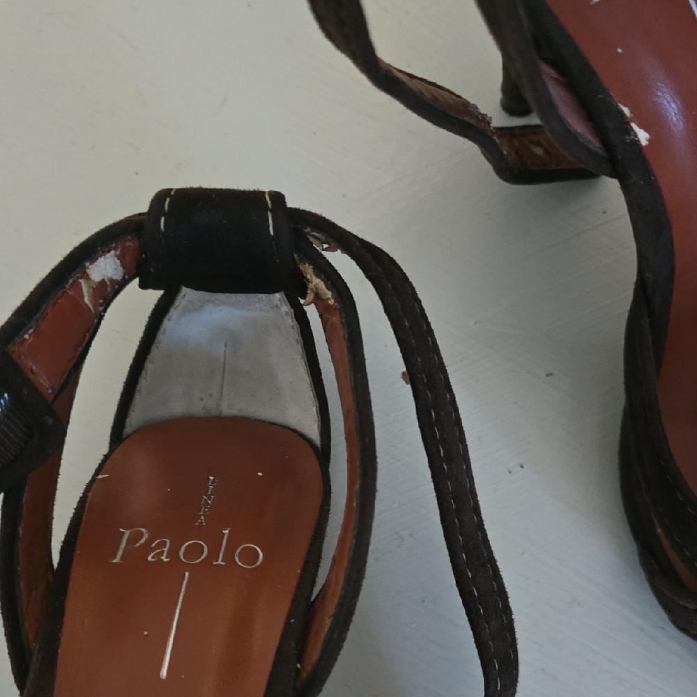 Paolo Women's Dark Brown Strappy Heels - Picture 3 of 7